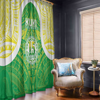 Kuki Independence 2026 Window Curtain Cook Islands 15 Finest Green Version LT05 - Polynesian Pride