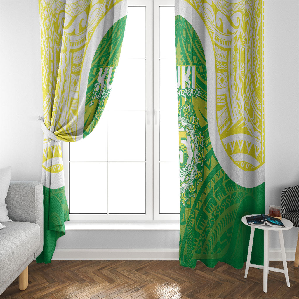 Kuki Independence 2026 Window Curtain Cook Islands 15 Finest Green Version LT05 - Polynesian Pride