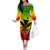 Personalized Hawaii Off The Shoulder Long Sleeve Dress Kakau Kanaka Maoli With Hibiscus Flowers LT05 Women Reggae - Polynesian Pride