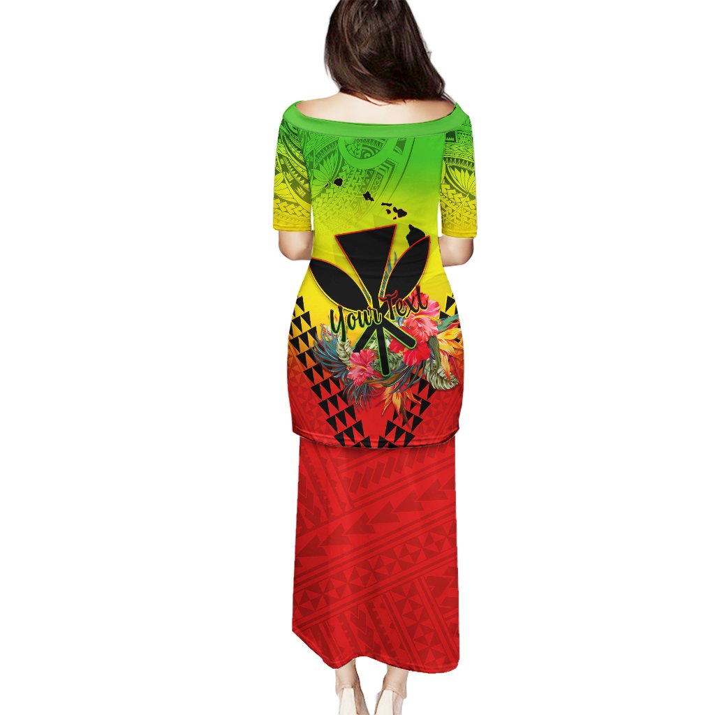 Personalized Hawaii Puletasi Kakau Kanaka Maoli With Hibiscus Flowers LT05 - Polynesian Pride