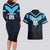 Custom Fiji Kaiviti Rugby Couples Matching Long Sleeve Bodycon Dress and Hawaiian Shirt Fiji Tapa Pattern