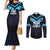 Custom Fiji Kaiviti Rugby Couples Matching Mermaid Dress and Long Sleeve Button Shirt Fiji Tapa Pattern