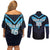 Custom Fiji Kaiviti Rugby Couples Matching Off Shoulder Short Dress and Long Sleeve Button Shirt Fiji Tapa Pattern