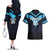 Custom Fiji Kaiviti Rugby Couples Matching Off The Shoulder Long Sleeve Dress and Hawaiian Shirt Fiji Tapa Pattern