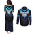 Custom Fiji Kaiviti Rugby Couples Matching Puletasi and Long Sleeve Button Shirt Fiji Tapa Pattern