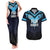 Custom Fiji Kaiviti Rugby Couples Matching Tank Maxi Dress and Hawaiian Shirt Fiji Tapa Pattern