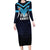 Custom Fiji Kaiviti Rugby Family Matching Long Sleeve Bodycon Dress and Hawaiian Shirt Fiji Tapa Pattern