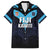 Custom Fiji Kaiviti Rugby Family Matching Off The Shoulder Long Sleeve Dress and Hawaiian Shirt Fiji Tapa Pattern