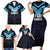 Custom Fiji Kaiviti Rugby Family Matching Short Sleeve Bodycon Dress and Hawaiian Shirt Fiji Tapa Pattern