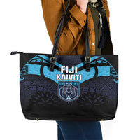 Fiji Kaiviti Rugby Leather Tote Bag Fiji Tapa Pattern LT05 - Polynesian Pride