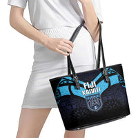 Fiji Kaiviti Rugby Leather Tote Bag Fiji Tapa Pattern LT05 - Polynesian Pride