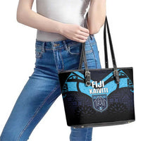 Fiji Kaiviti Rugby Leather Tote Bag Fiji Tapa Pattern LT05 - Polynesian Pride
