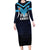 Custom Fiji Kaiviti Rugby Long Sleeve Bodycon Dress Fiji Tapa Pattern