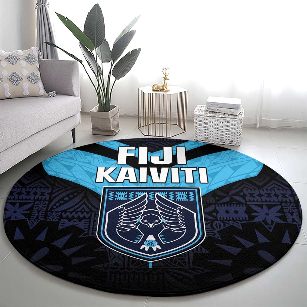 Fiji Kaiviti Rugby Round Carpet Fiji Tapa Pattern LT05 - Polynesian Pride