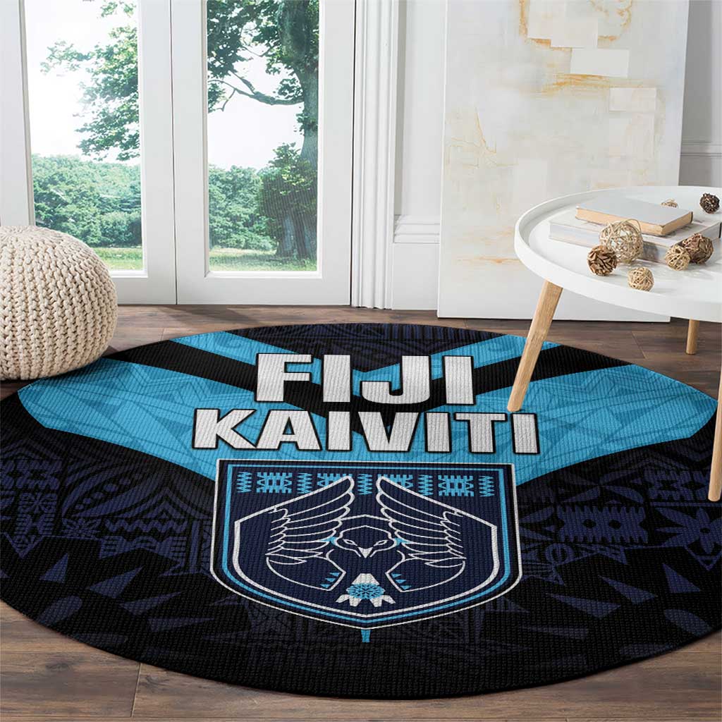 Fiji Kaiviti Rugby Round Carpet Fiji Tapa Pattern LT05 - Polynesian Pride