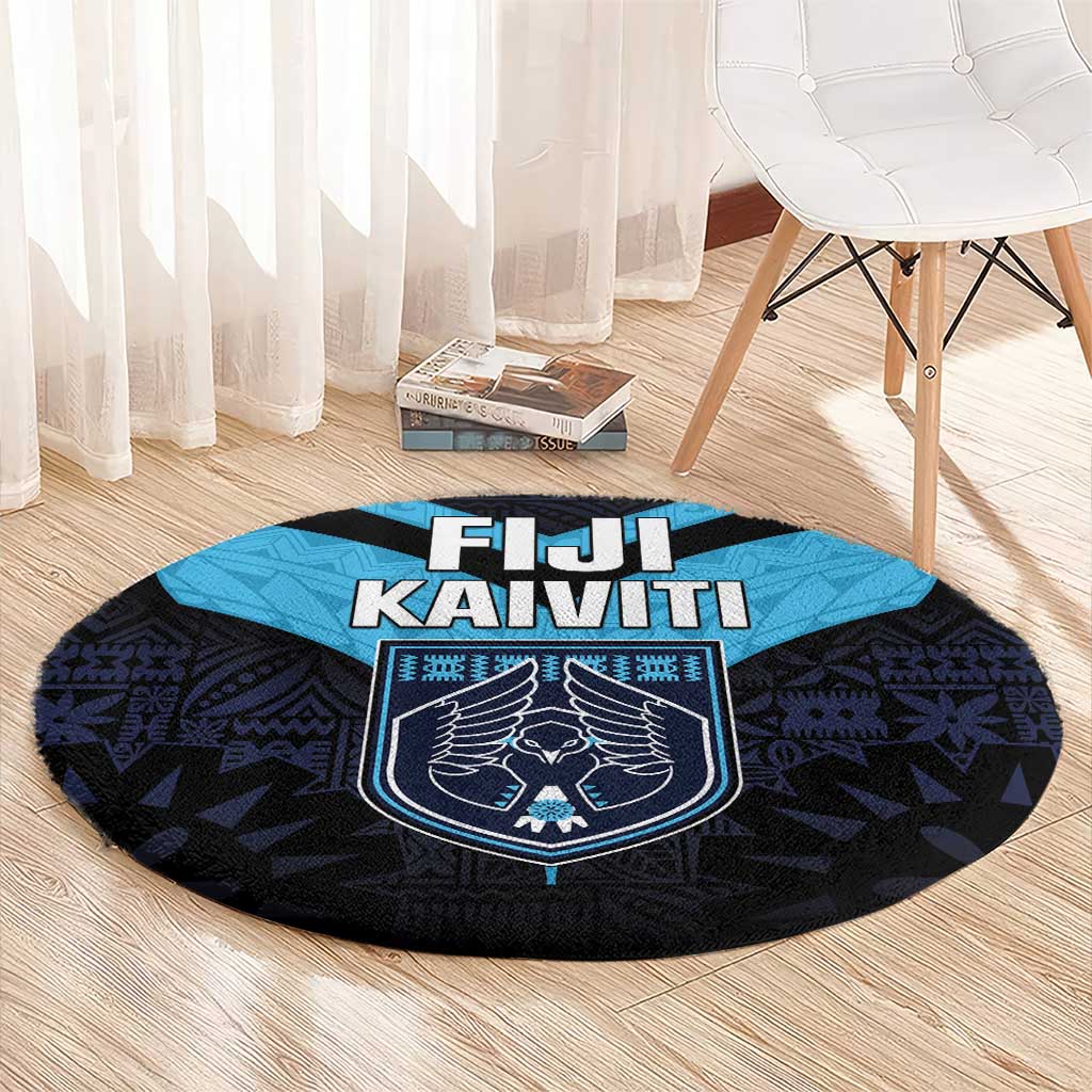 Fiji Kaiviti Rugby Round Carpet Fiji Tapa Pattern LT05 - Polynesian Pride