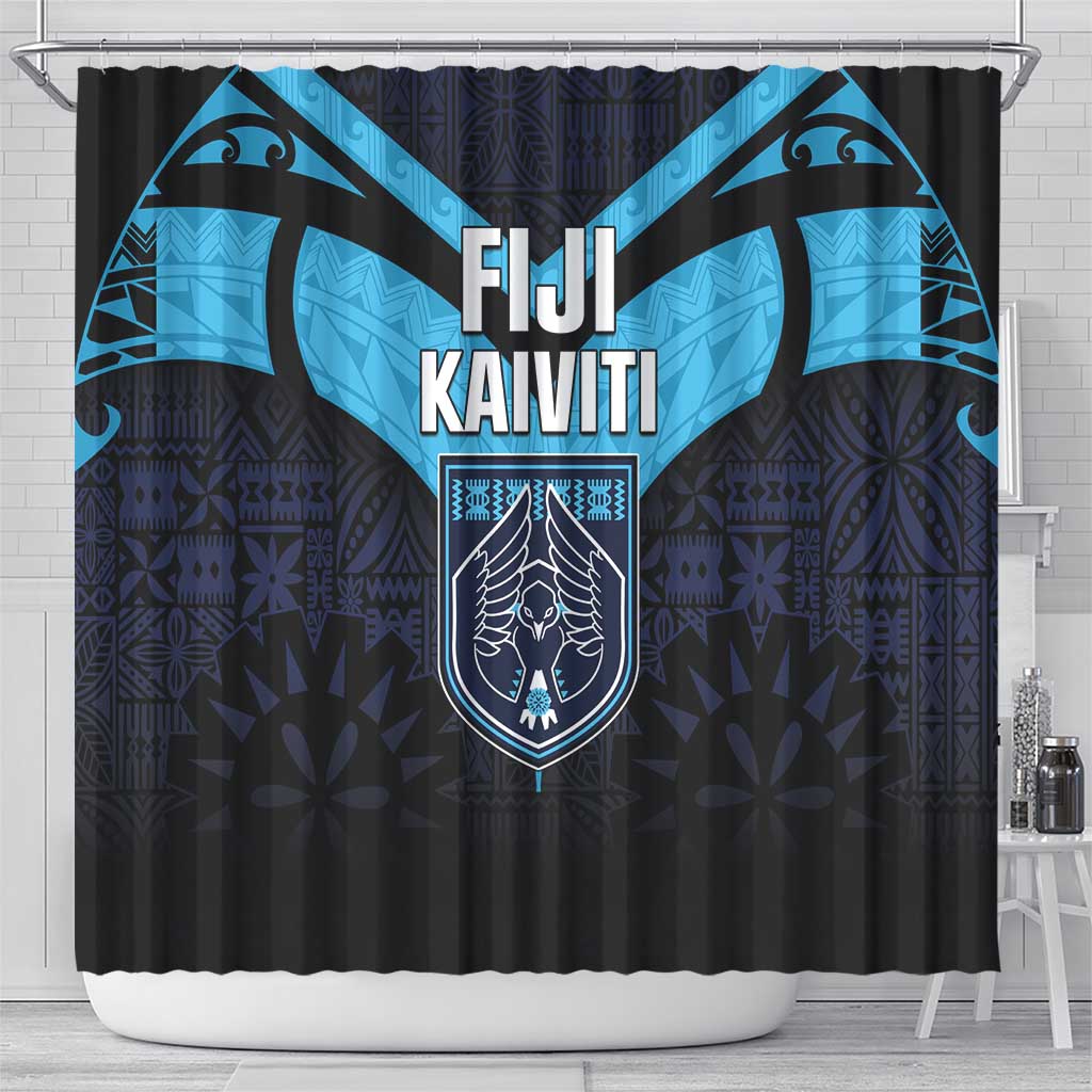 Fiji Kaiviti Rugby Shower Curtain Fiji Tapa Pattern LT05 - Polynesian Pride