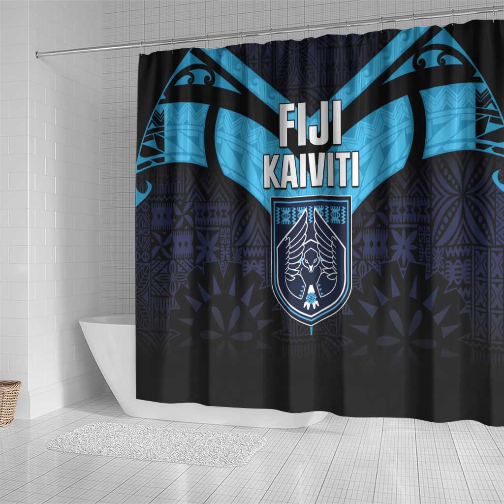 Fiji Kaiviti Rugby Shower Curtain Fiji Tapa Pattern LT05 - Polynesian Pride