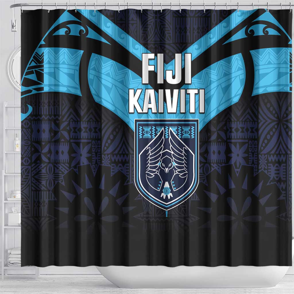Fiji Kaiviti Rugby Shower Curtain Fiji Tapa Pattern LT05 - Polynesian Pride