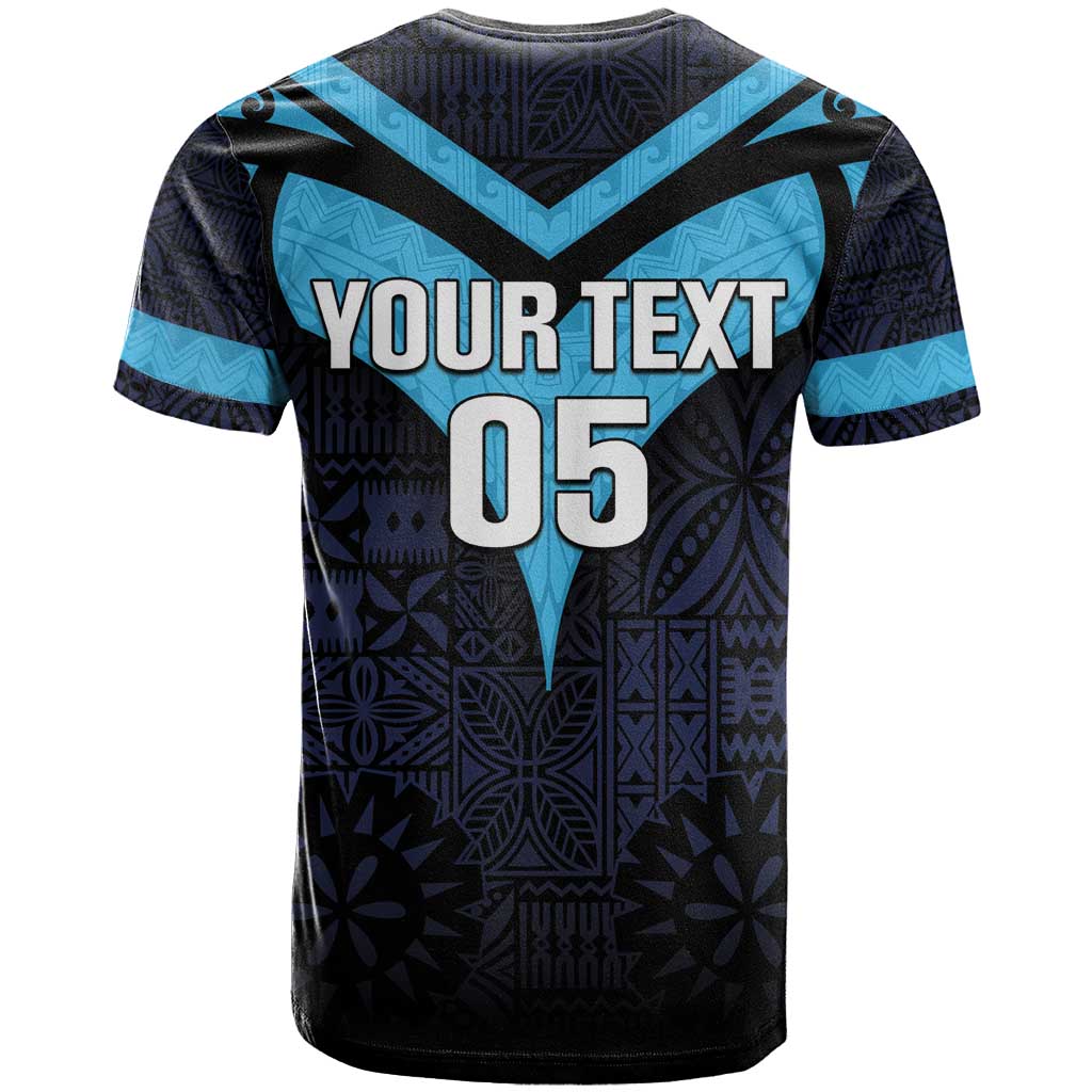 Custom Fiji Kaiviti Rugby T Shirt Fiji Tapa Pattern LT05 - Polynesian Pride