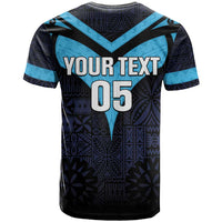Custom Fiji Kaiviti Rugby T Shirt Fiji Tapa Pattern LT05 - Polynesian Pride
