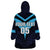 Custom Fiji Kaiviti Rugby Wearable Blanket Hoodie Fiji Tapa Pattern