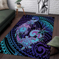 Hawaii Makahiki Turtle Area Rug Spiral Polynesian Tattoo LT05 Purple - Polynesian Pride