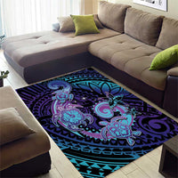 Hawaii Makahiki Turtle Area Rug Spiral Polynesian Tattoo LT05 - Polynesian Pride