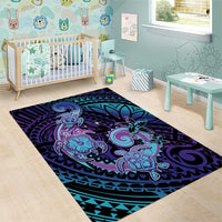 Hawaii Makahiki Turtle Area Rug Spiral Polynesian Tattoo LT05 - Polynesian Pride