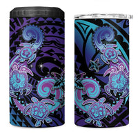 Hawaii Makahiki Turtle 4 in 1 Can Cooler Tumbler Spiral Polynesian Tattoo LT05 One Size: 16 oz Purple - Polynesian Pride