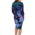 Hawaii Makahiki Turtle Family Matching Long Sleeve Bodycon Dress and Hawaiian Shirt Spiral Polynesian Tattoo