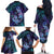 Hawaii Makahiki Turtle Family Matching Off The Shoulder Long Sleeve Dress and Hawaiian Shirt Spiral Polynesian Tattoo