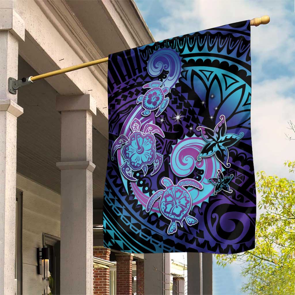 Hawaii Makahiki Turtle Garden Flag Spiral Polynesian Tattoo LT05 House Flag Purple - Polynesian Pride