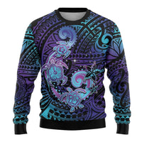 Hawaii Makahiki Turtle Ugly Christmas Sweater Spiral Polynesian Tattoo LT05 - Polynesian Pride
