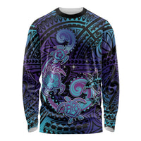 Hawaii Makahiki Turtle Long Sleeve Shirt Spiral Polynesian Tattoo LT05 Unisex Purple - Polynesian Pride