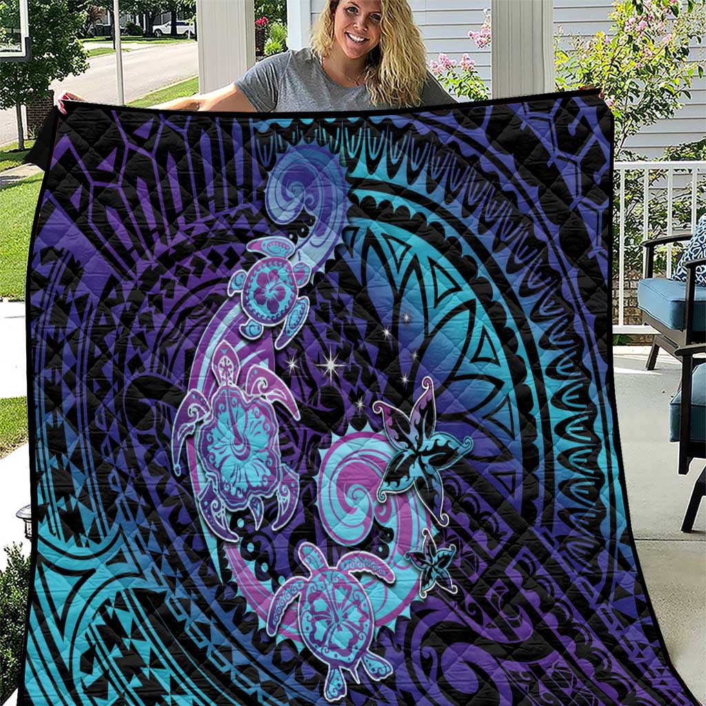 Hawaii Makahiki Turtle Quilt Spiral Polynesian Tattoo LT05 Purple - Polynesian Pride