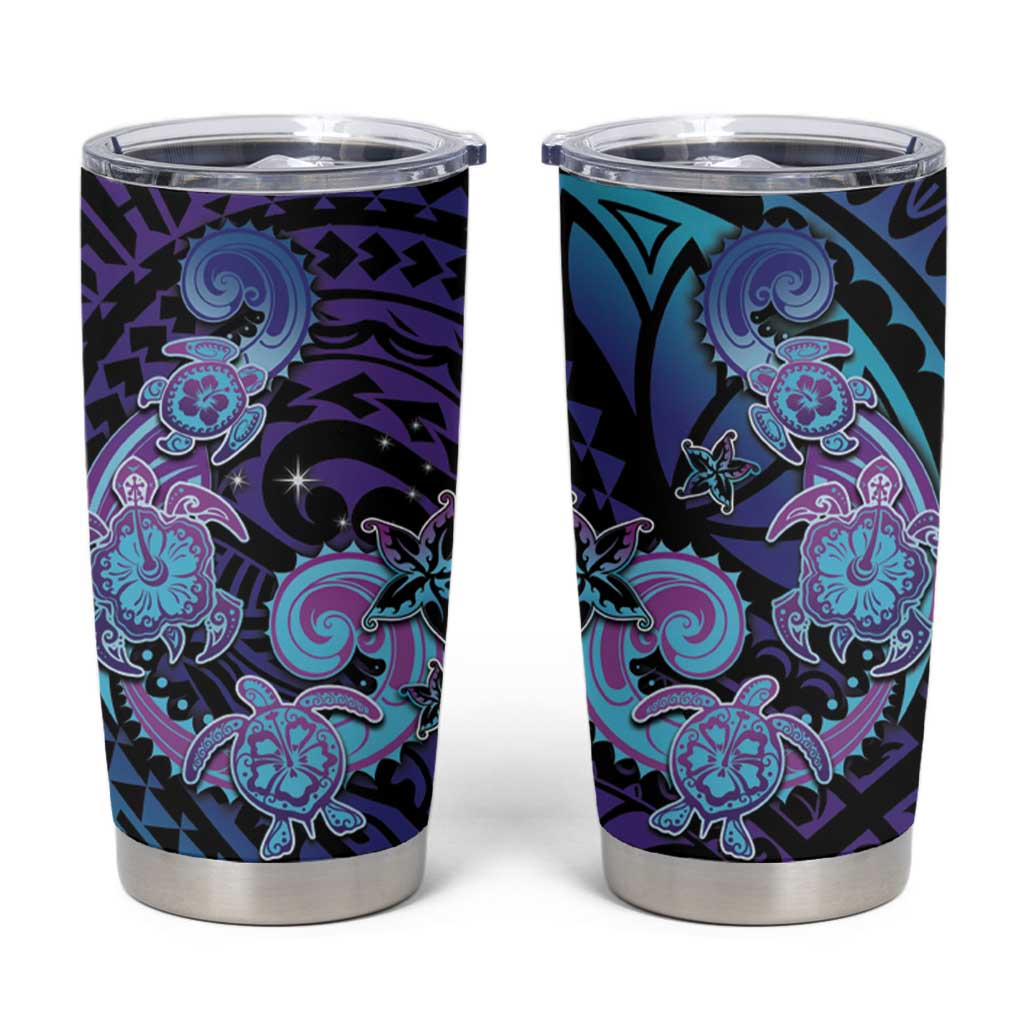 Hawaii Makahiki Turtle Tumbler Cup Spiral Polynesian Tattoo LT05 Purple - Polynesian Pride