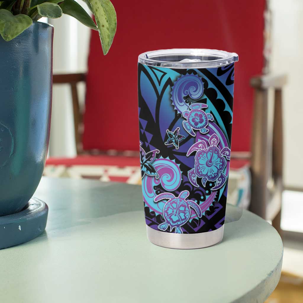 Hawaii Makahiki Turtle Tumbler Cup Spiral Polynesian Tattoo LT05 - Polynesian Pride