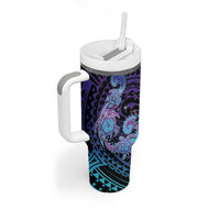 Hawaii Makahiki Turtle Tumbler With Handle Spiral Polynesian Tattoo LT05 - Polynesian Pride