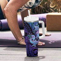 Hawaii Makahiki Turtle Tumbler With Handle Spiral Polynesian Tattoo LT05 - Polynesian Pride