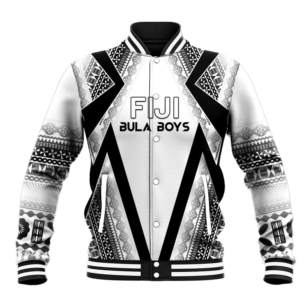 Custom Bula Fiji Football Baseball Jacket Go Champions LT05 Unisex White - Polynesian Pride