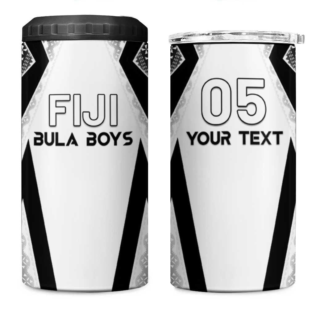 Custom Bula Fiji Football 4 in 1 Can Cooler Tumbler Go Champions LT05 One Size: 16 oz White - Polynesian Pride