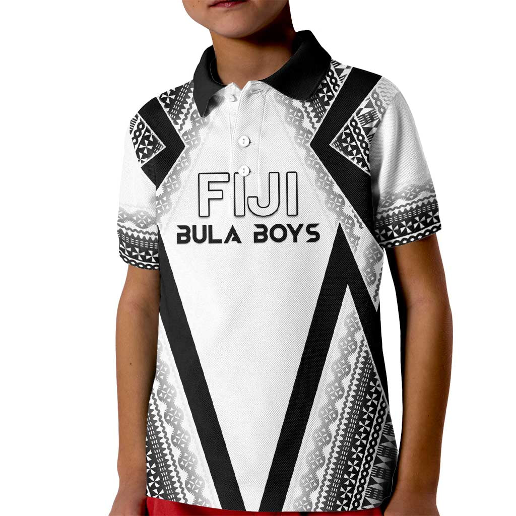 Custom Bula Fiji Football Kid Polo Shirt Go Champions LT05 Kid White - Polynesian Pride