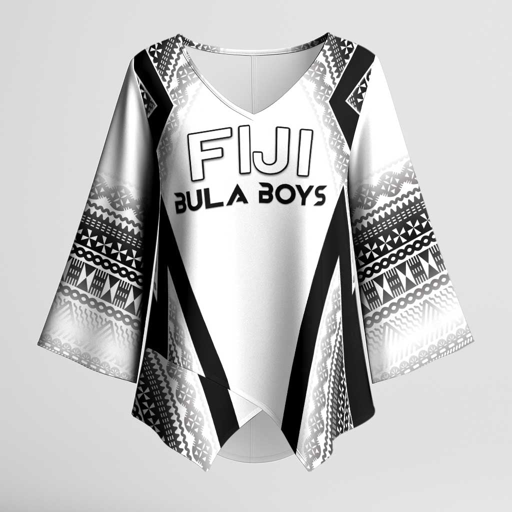 Custom Bula Fiji Football Kimono Sleeve Blouse Go Champions LT05 Female White - Polynesian Pride