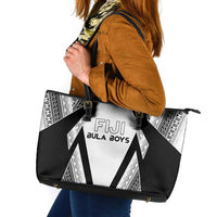 Bula Fiji Football Leather Tote Bag Go Champions LT05 White - Polynesian Pride
