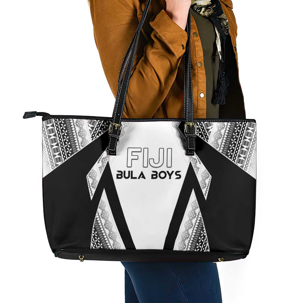 Bula Fiji Football Leather Tote Bag Go Champions LT05 - Polynesian Pride
