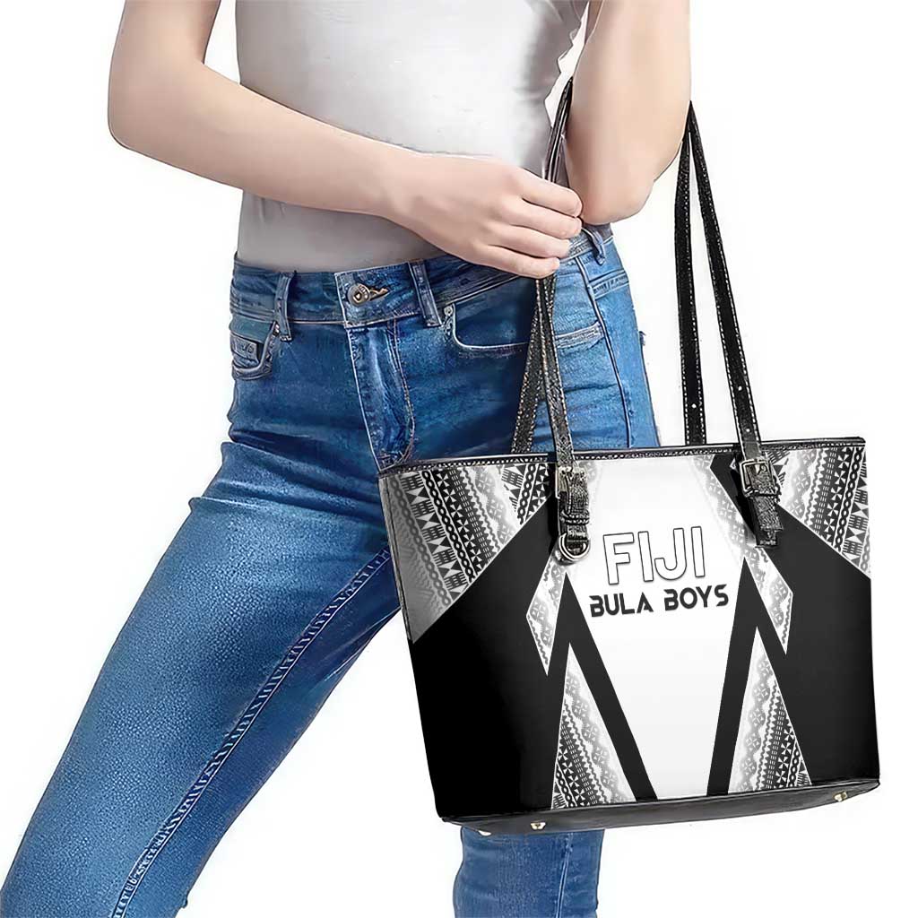 Bula Fiji Football Leather Tote Bag Go Champions LT05 - Polynesian Pride