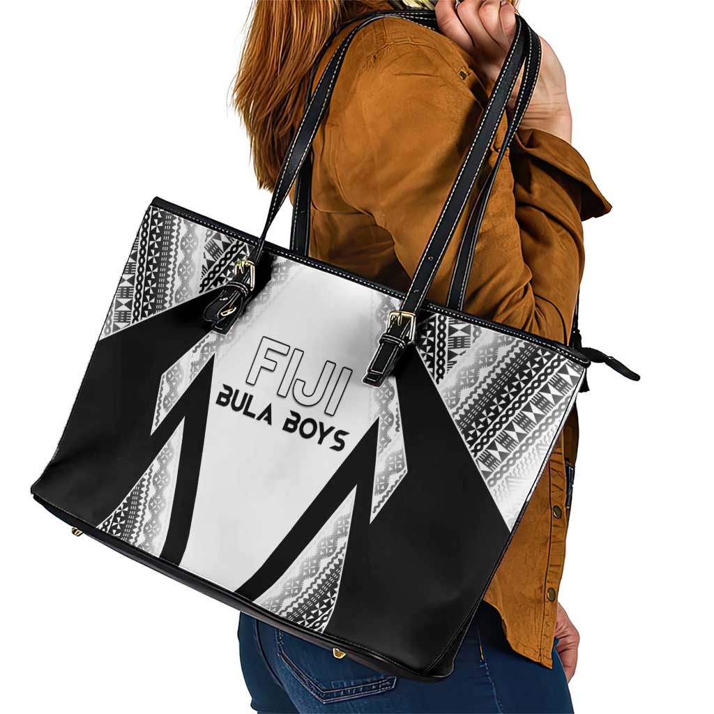 Bula Fiji Football Leather Tote Bag Go Champions LT05 - Polynesian Pride