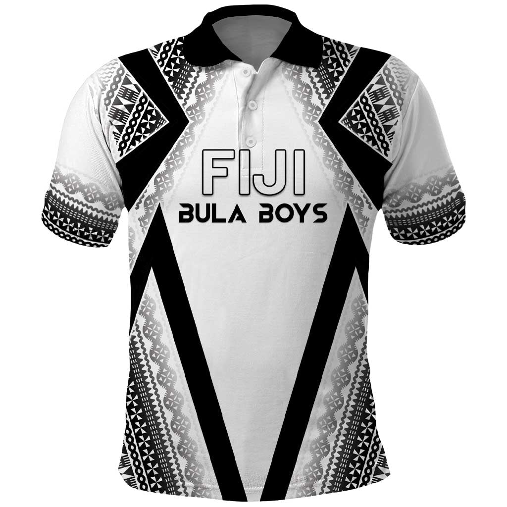 Custom Bula Fiji Football Polo Shirt Go Champions LT05 White - Polynesian Pride