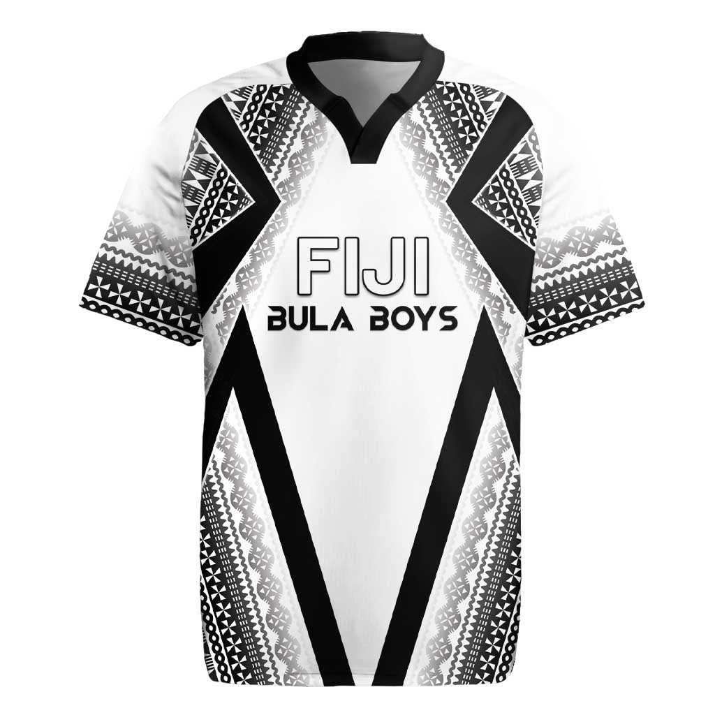 Custom Bula Fiji Football Rugby Jersey Go Champions LT05 White - Polynesian Pride